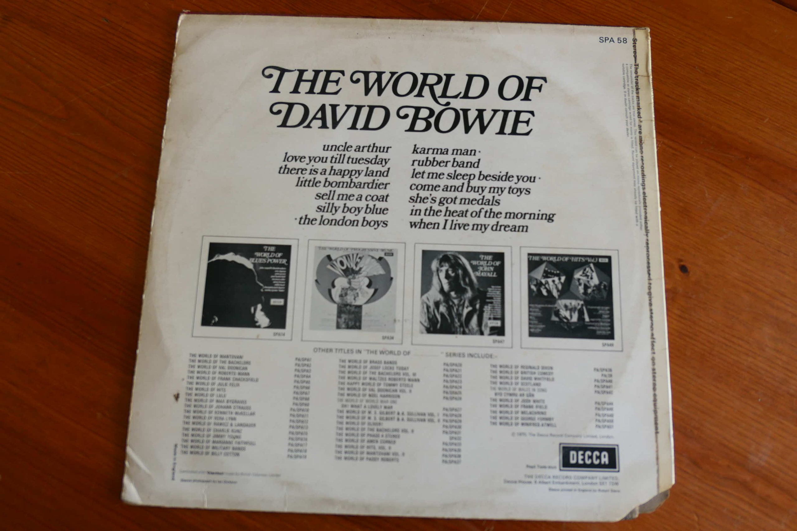DAVID BOWIE - THE WORLD OF DAVID BOWIE LP - Nr MINT/EXC+ DECCA UK