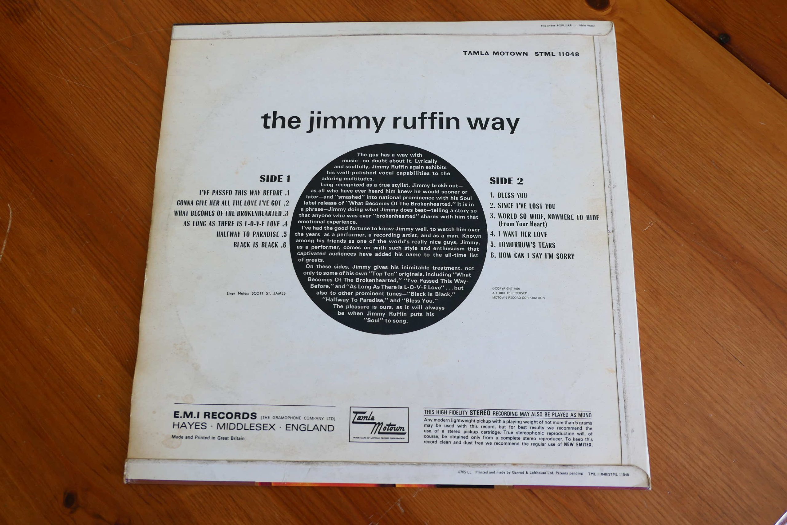 JIMMY RUFFIN - THE JIMMY RUFFIN WAY LP - Nr MINT A1/B1 UK 1967 MOTOWN FUNK  SOUL