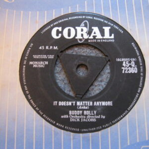 BUDDY HOLLY - IT DOESN'T MATTER ANYMORE 7" - EXC+ ORIG ROCK 'n' ROLL