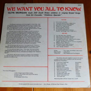 GLYN MORGAN - WE WANT YOU ALL TO KNOW LP - VG+ UK FOLK