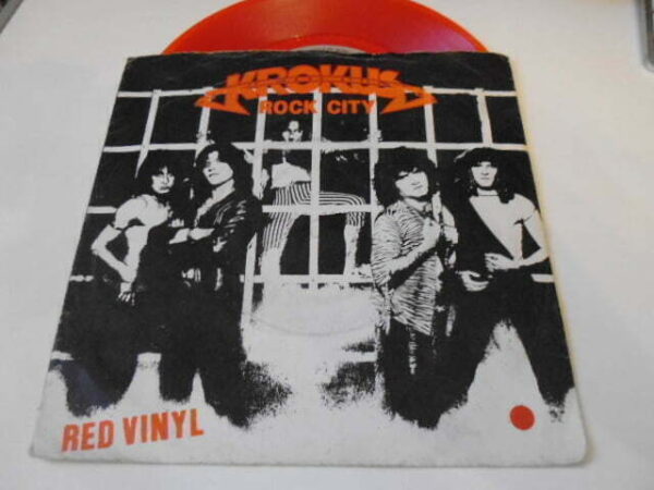 KROKUS - ROCK CITY Red Vinyl 7" - Nr MINT/EXC+ UK HEAVY METAL