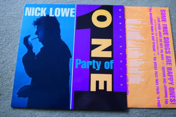 NICK LOWE - PARTY OF ONE LP - Nr MINT 1990  ROCK NEW WAVE ROCKPILE