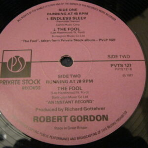 ROBERT GORDON - ENDLESS SLEEP 12" - EXC+  Rock 'n' Roll