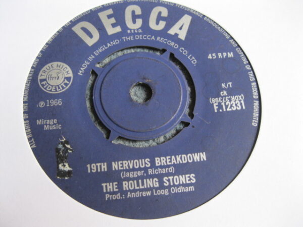 THE ROLLING STONES - 19th NERVOUS BREAKDOWN 7" - Nr MINT/EXC+ ORIG 1966