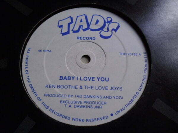 KEN BOOTHE & THE LOVE JOYS - BABY I LOVE YOU 12" - EXC+ REGGAE DUB ROOTS