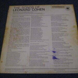 LEONARD COHEN - SONGS OF LEONARD COHEN LP - EXC+ A1/B1 UK